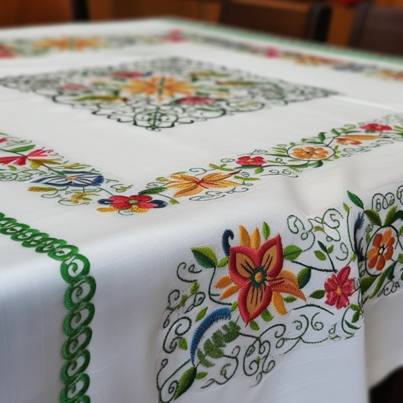 Kreatywna praca chałupnicza: haftowanie i zdobienie obrusów